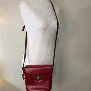 Vintage Red Leather Goldpfeil Crossbody